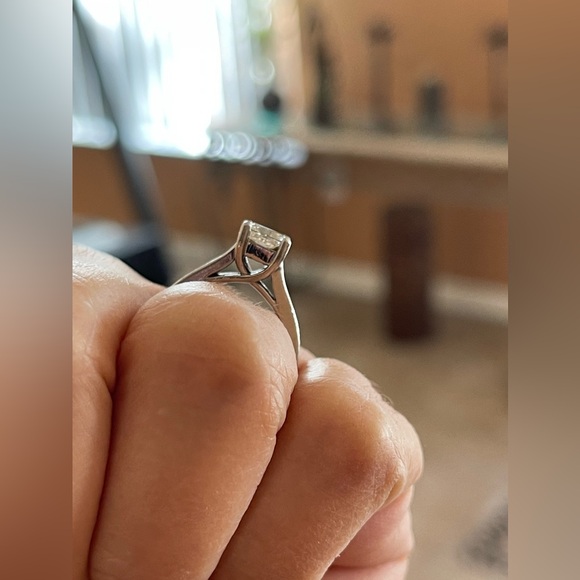 ❌SOLD❌ Custom Jeff Cooper 950 Palladium Princess Cut Diamond Engagement Ring - Picture 6 of 12